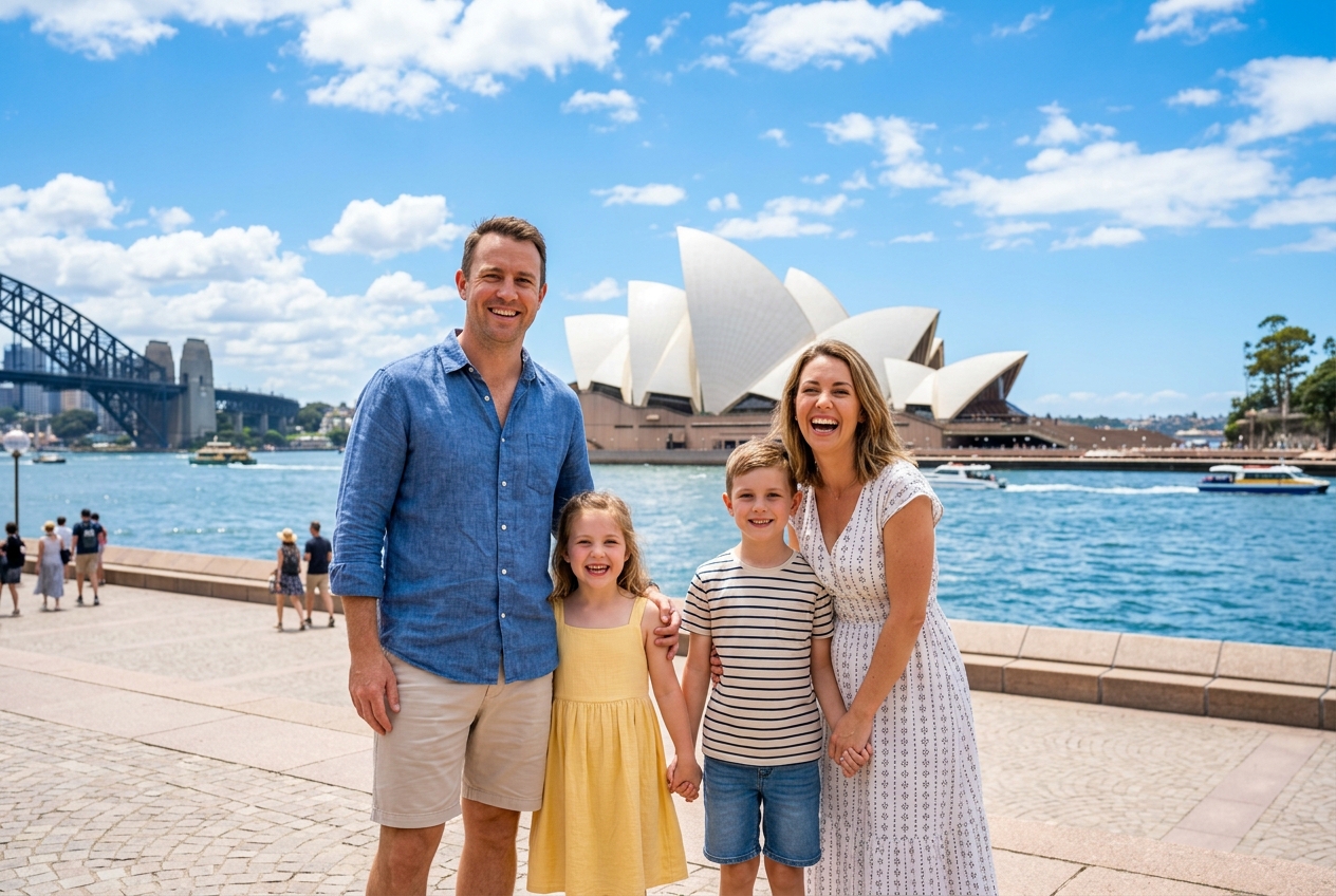 Happy family in Sydney